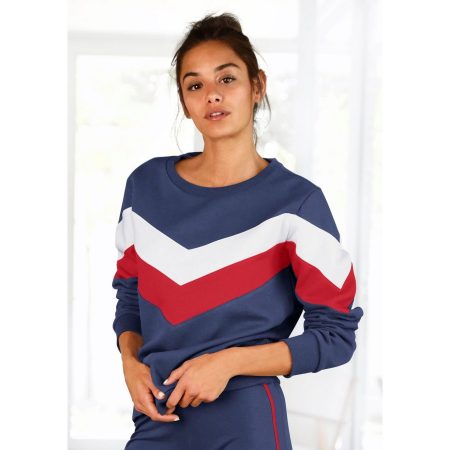 H.I.S Sweatshirt met contraststrepen aan voorkant en mouwen