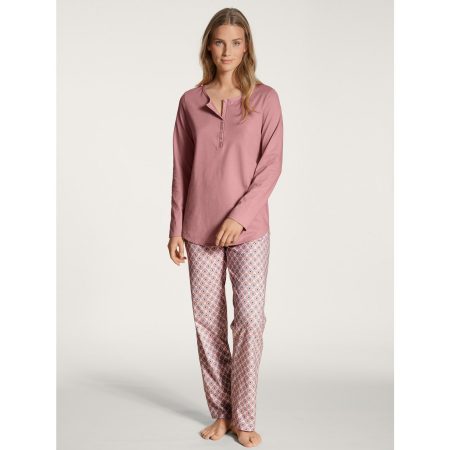 CALIDA Pyjama Lovely Night met knoopsluiting aan de hals (2-delig)