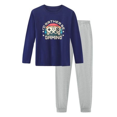 AUTHENTIC LE JOGGER Pyjama Pyjama met grote gaming-print aan de voorkant (set