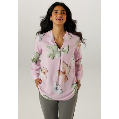 Aniston SELECTED Blouse zonder sluiting met expressieve en schilderachtige bloemenprint