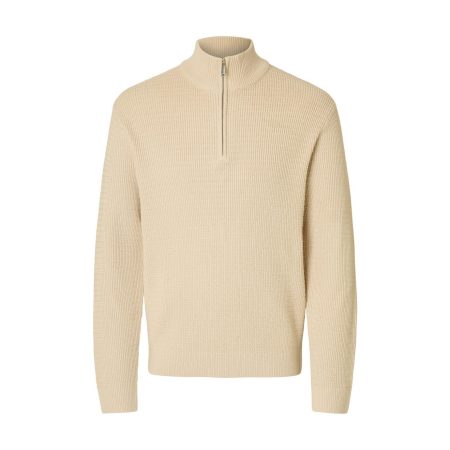 SELECTED HOMME Schipperstrui SLHTHEO LS KNIT STRUCTURE HALF ZIP D