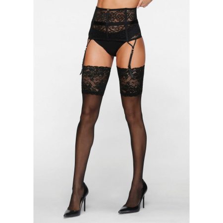 Lascana Hold-up kousen met brede kantband