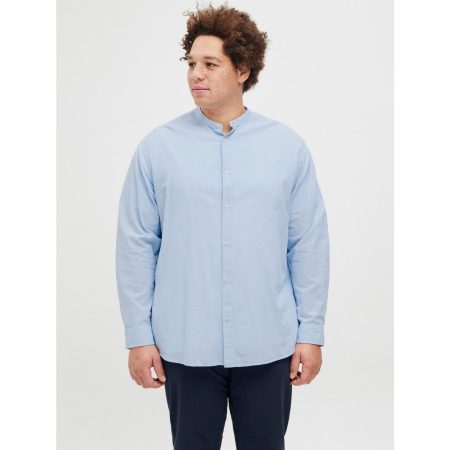 Jack & Jones PlusSize Overhemd met lange mouwen JJEBREEZE LINEN BLE BAND SHIRT LS SN PLS