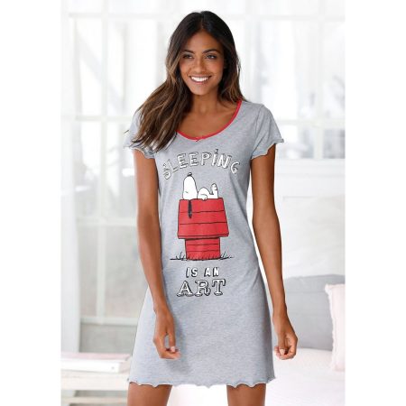 Peanuts Nachthemd met snoopy-print en strikje