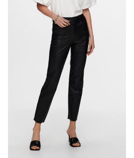 Only Imitatieleren broek ONLEMILY HW ST ANK FAUX LEATHER PNT NOOS