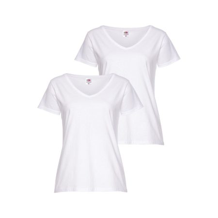 Fruit of the Loom Shirt met V-hals Lady-Fit Valueweight V-hals (2-delig