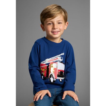 KIDSWORLD Shirt met lange mouwen Brandweer pailletten shirt