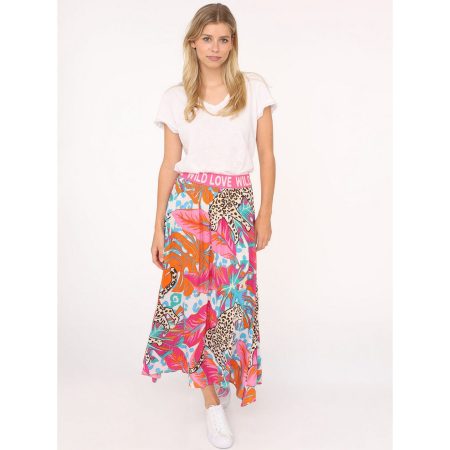 Zwillingsherz Maxirok Jungle Luipaard met kleurrijk motief