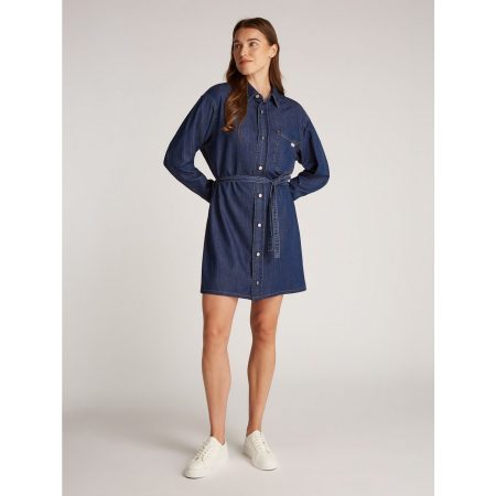 Calvin Klein Jeans jurk BELTED TENCEL DENIM SHIRT DRESS