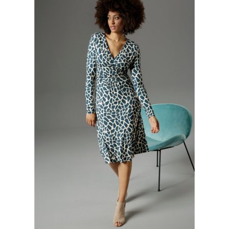 Aniston SELECTED Jerseyjurk met gekleurde animal-print