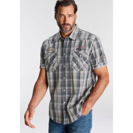 Man's World Overhemd met korte mouwen in geruit ontwerp