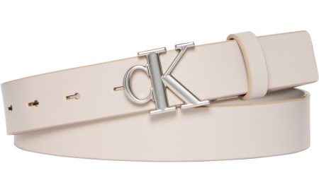 Calvin Klein Leren riem Monogram Plaque Buckle 25MM
