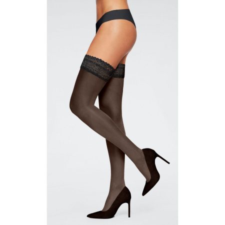 Lascana Hold-up kousen met kant met bloemdesign