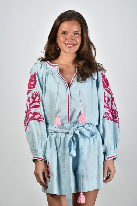 Sage & Ivy blouse Rosa baby blue/pink