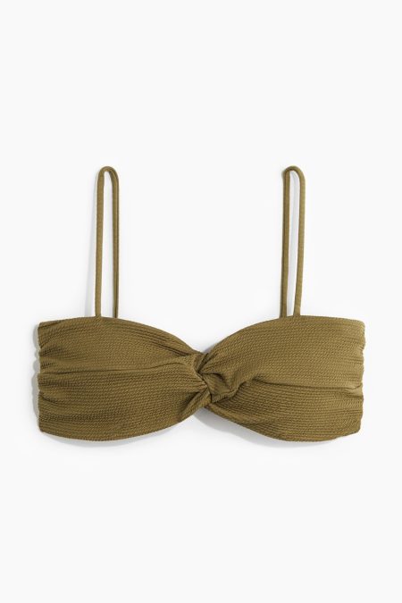 H & M - Padded bikinitop met gedraaid detail - Groen