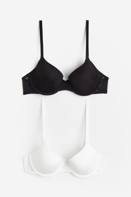 H & M - Set van 2 padded beugel-bh's - Zwart