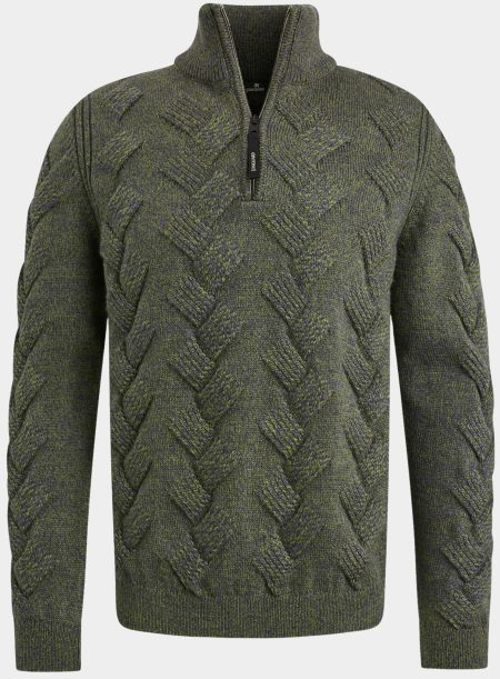 Vanguard Pullover Groen Half zip collar star wool acr VKW2409330/6380