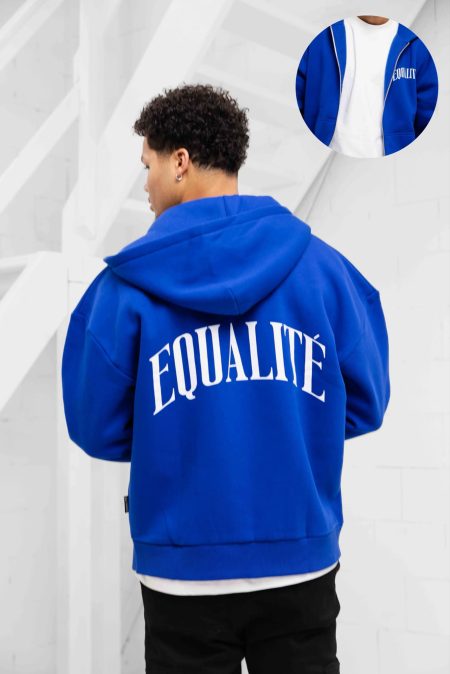 Equalité Oliver Oversized Full Zip Hoodie Heren Blauw - Maat L - Kleur: Blauw | Soccerfanshop