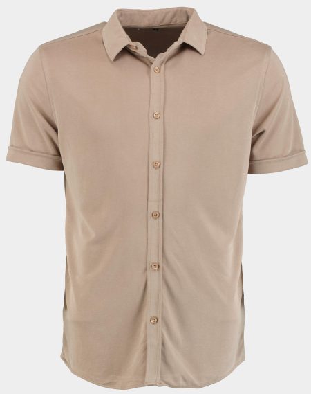 Bos Casual hemd korte mouw Beige easy care kwaliteit 3507/beige