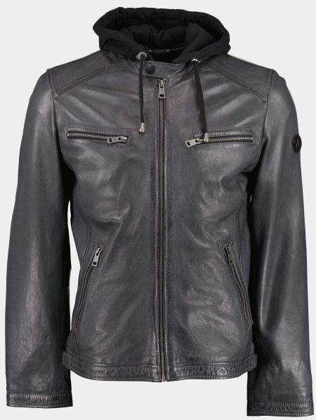 Donders 1860 Lederen jack Grijs Leather Jacket 52300/980