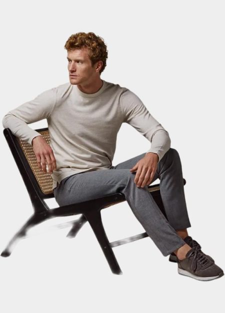 Profuomo T-shirt lange mouw Beige PP2T00002/A