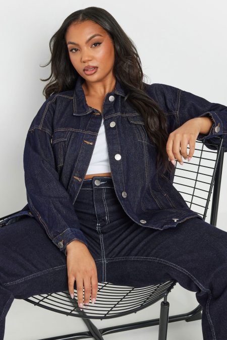 Yours Oversized Denim Jacket In Indigoblauw