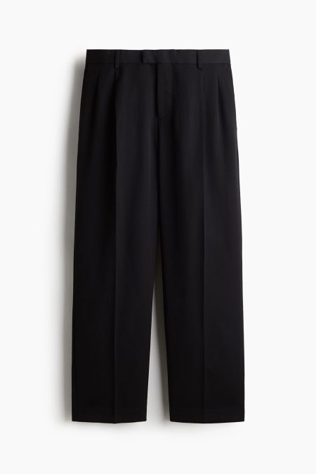 H & M - Kostuumpantalon - Relaxed Fit - Zwart