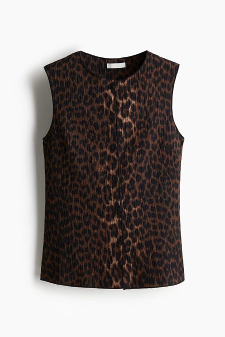 H & M - Tricot gilet met structuur - Zwart