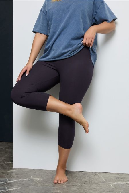 Driekwart Katoenen Legging In Donkerblauw