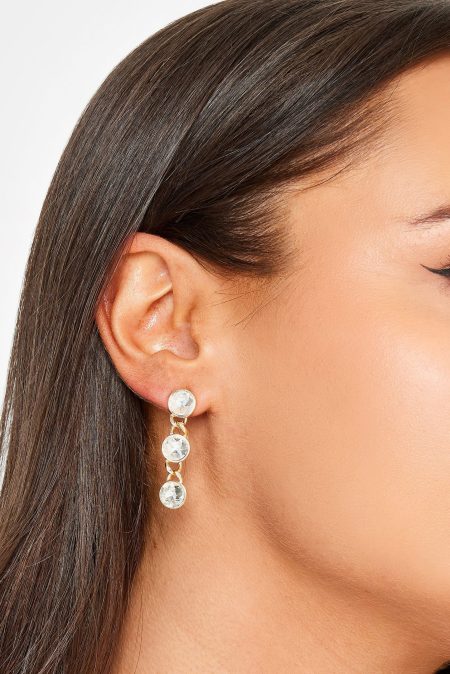 Oorbellen Met Cirkelvormige Kristallen In Goud