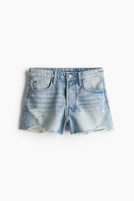 H & M - High Denim short - Blauw