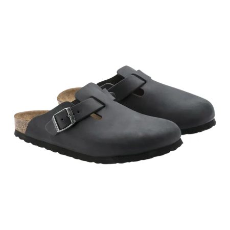 Birkenstock Birkenstock Boston Slippers Oiled Leather Black– Normale Pasvorm​ Maat 37 Male