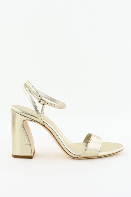 Loeffler Randall sandalen Malia met verstelbaar enkelbandje goud