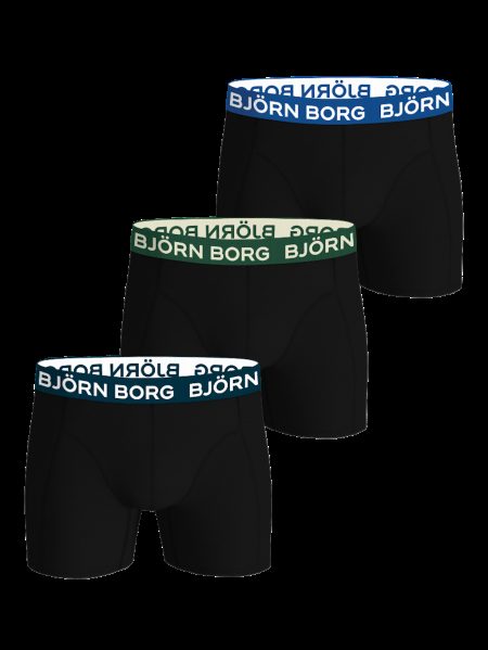 Bjorn Borg Björn Borg Cotton Stretch Boxershorts 3-pack – Zwart Maat M Male