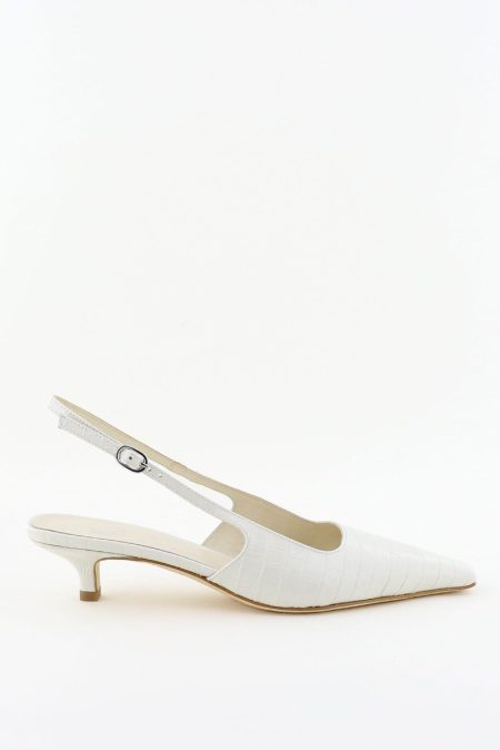 Odare pumps met crocoprint Anna gomez off white