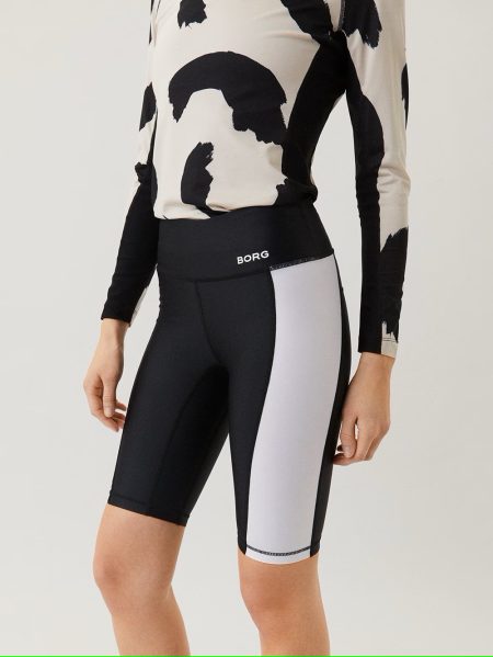 Bjorn Borg Björn Borg Dames Stripe Biker Short – Zwart Met Witte Zijpanelen Maat 34 Female