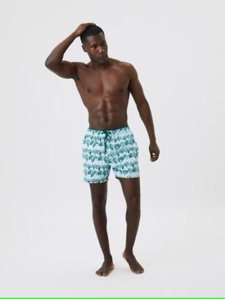 Bjorn Borg Björn Borg Borg Print Swimshort – Mintgroene Palmboomprint Maat S Male