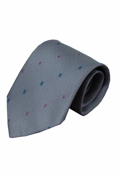 Alberto Vincelli Grijze zijden stropdas Ulmi 01