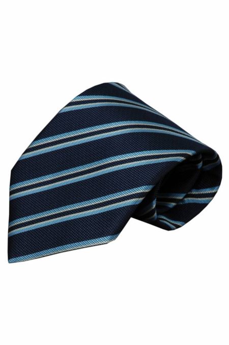 Alberto Vincelli Blauwe zijden stropdas Zibello 01