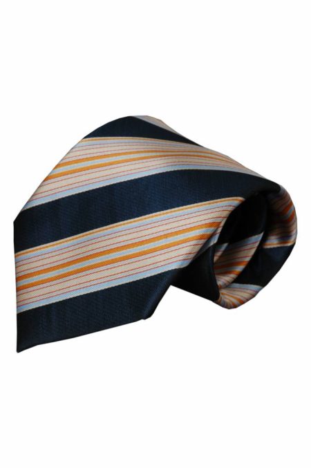 Alberto Vincelli Blauwe zijden stropdas Lecchi 01