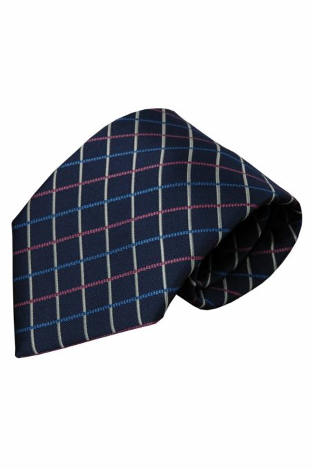 Alberto Vincelli Blauwe zijden stropdas Garda 01