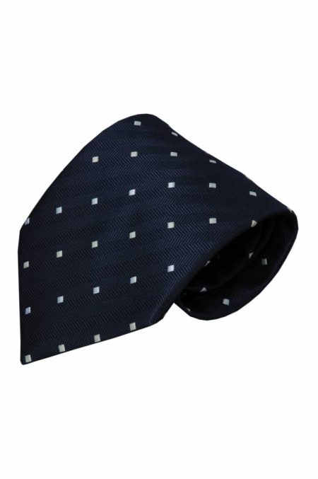 Alberto Vincelli Blauwe zijden stropdas Sacile 01