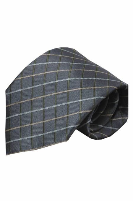 Alberto Vincelli Grijze zijden stropdas Renate 01