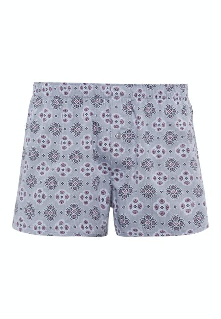 Hanro Fancy Woven Boxershorts Heren - Grijs Ornament Dessin (074015)