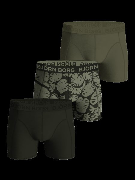 Bjorn Borg Björn Borg Cotton Stretch Boxershorts 3-pack – Donkergroen