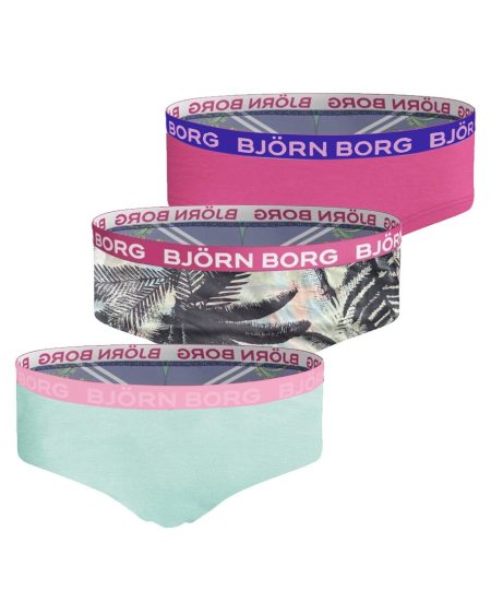 Bjorn Borg Björn Borg Meisjes Hipster 3-pack – Palm Leaf – Roze