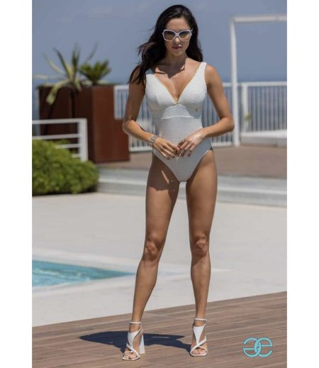 Emerara by DD' E | V-hals badpak Jacquard ecru/goud