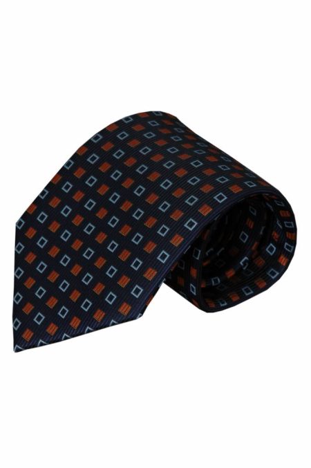 Blauwe zijden stropdas Odalengo 01