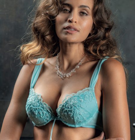 AMBRA lingerie ROMA Push-up BH Blauw 0348