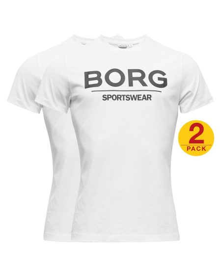 Bjorn Borg Heren T-shirt Samir Wit 2-pack Maat S Male